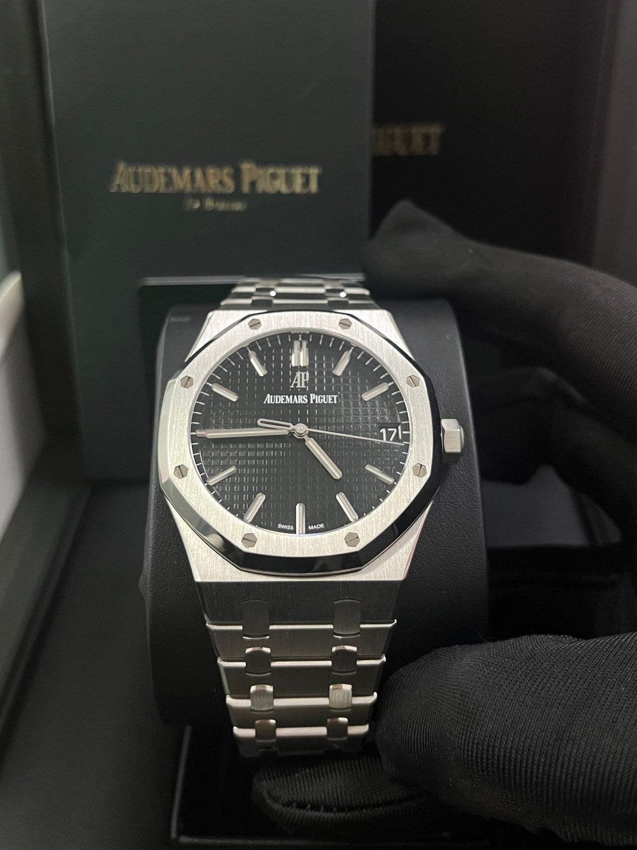 Shop Audemars Piguet Royal Oak Black Dial Watches at Low Prices