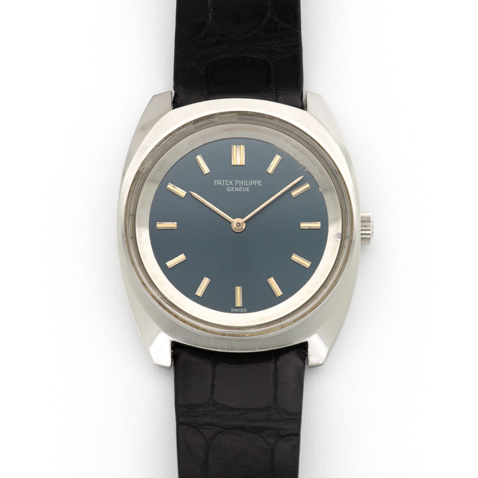 Patek Philippe 3579: Rare Stainless Steel Tonneau-Shaped Wristwatch from 1979