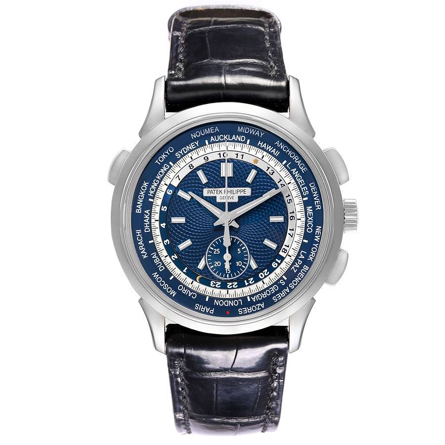 Patek Philippe 5930G: Luxury World Time Chronograph in 18k White Gold