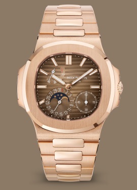 Discover the Patek Philippe Nautilus Rose Gold 5712/1R-001 with Moon Phases